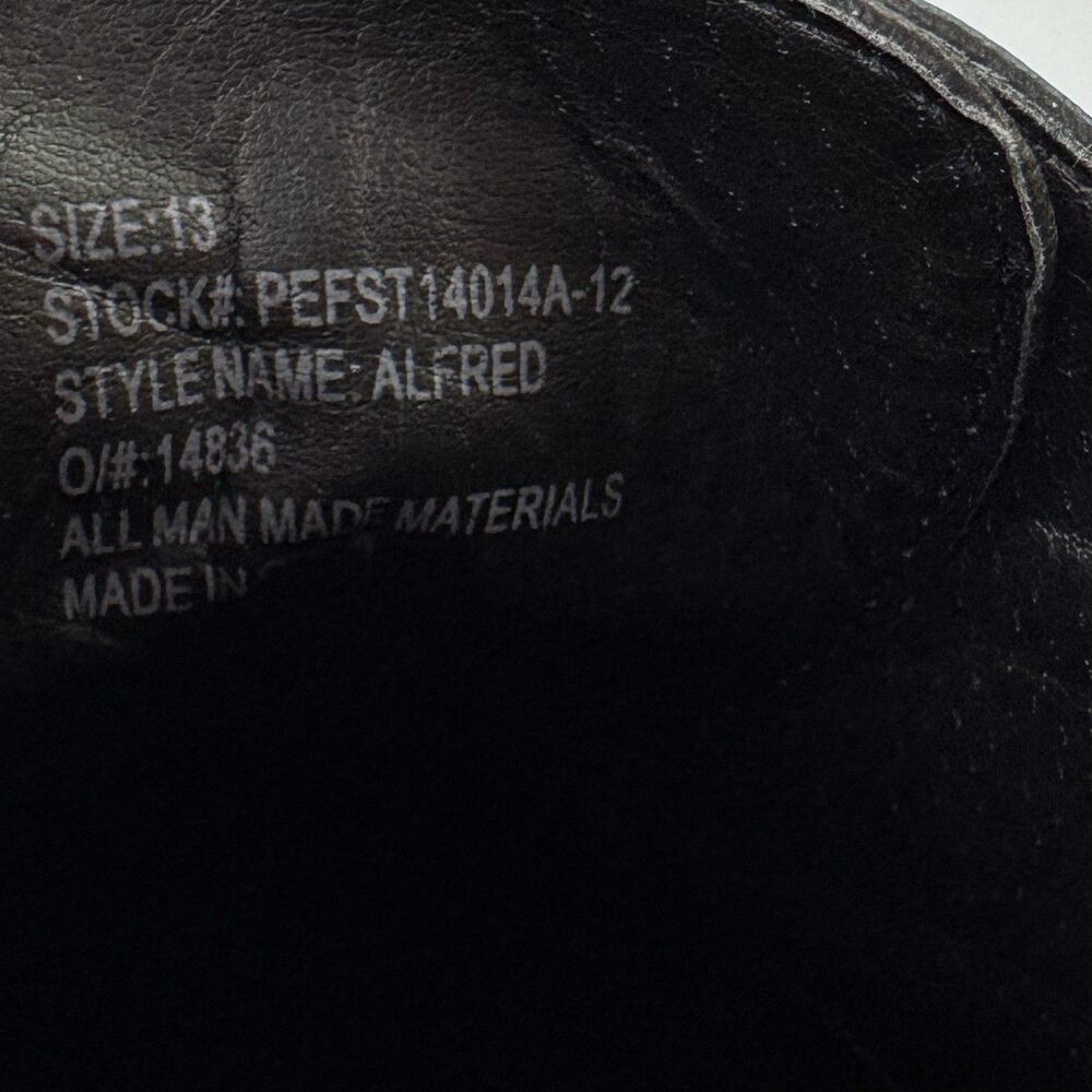 Perry Ellis Alfred Mens 13 Black Wingtip Oxford Brogue Dress Shoes Ultra Foam - Picture 3 of 10